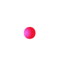 White magnifying glass icon with a pink sparkle inside on a black background.