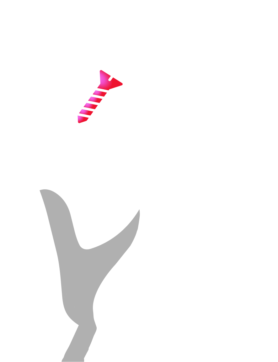 White magnifying glass icon with a pink sparkle inside on a black background.
