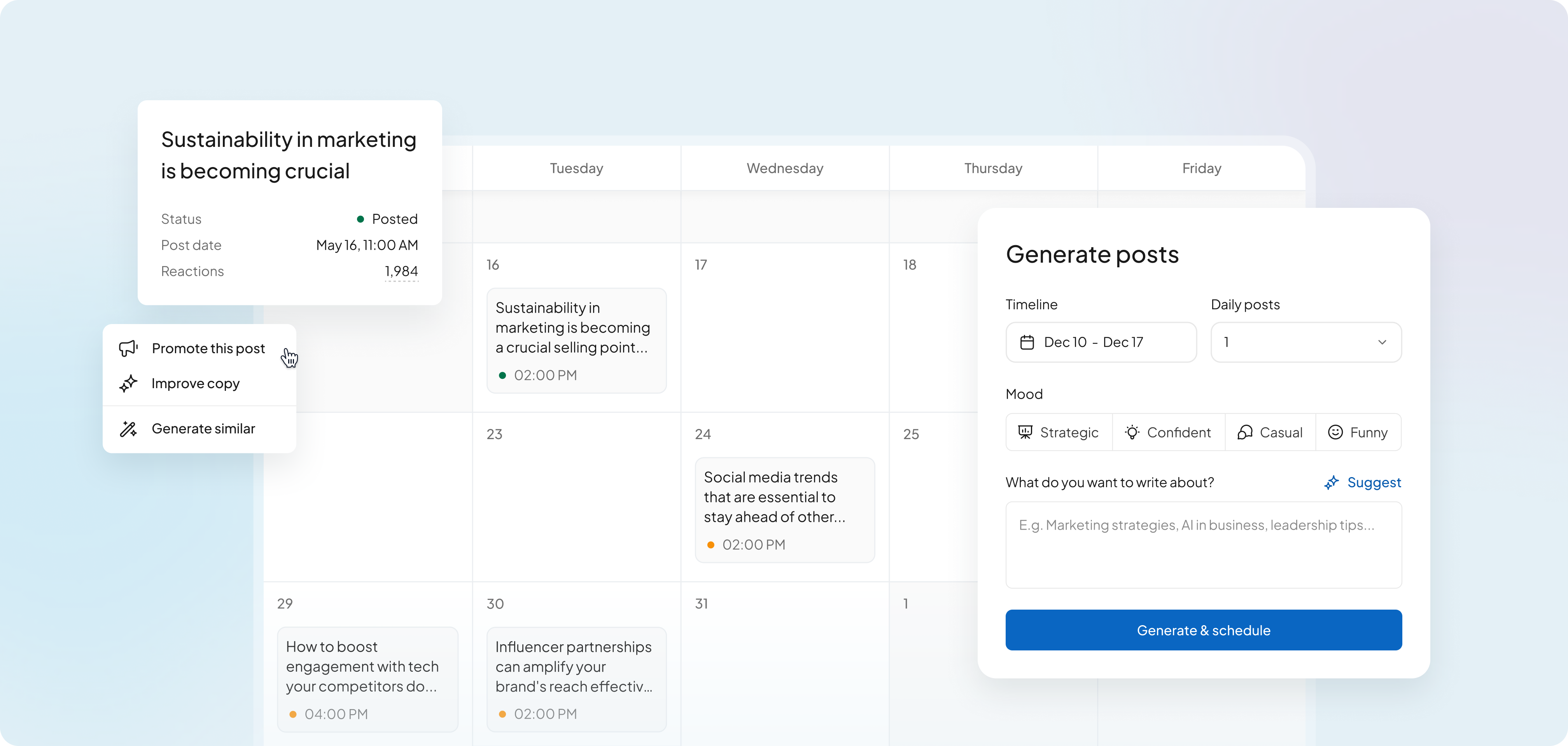 ReachSocial platform interface on mobile