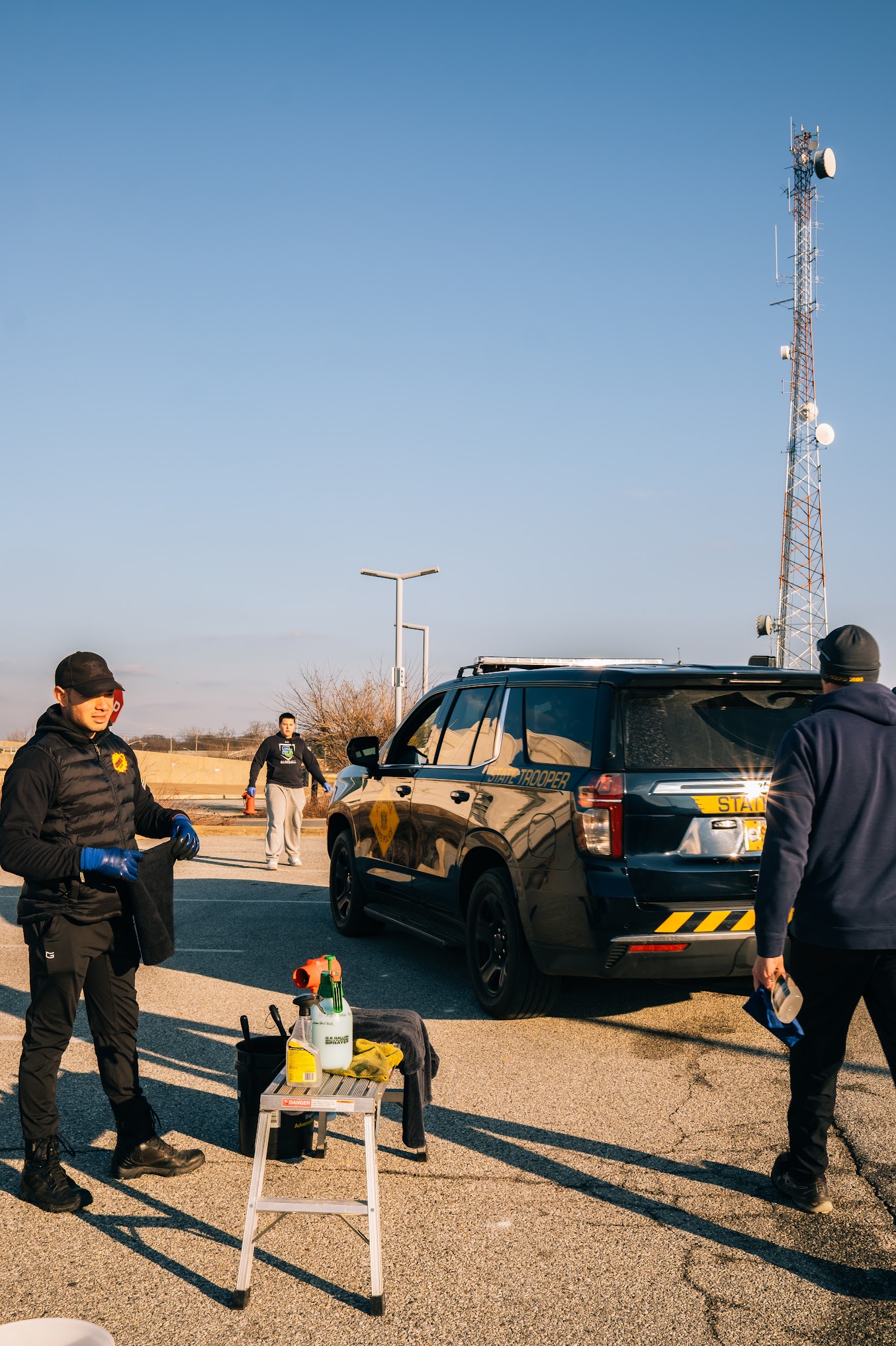 State trooper vehicle being detailed by Dynamite Details
