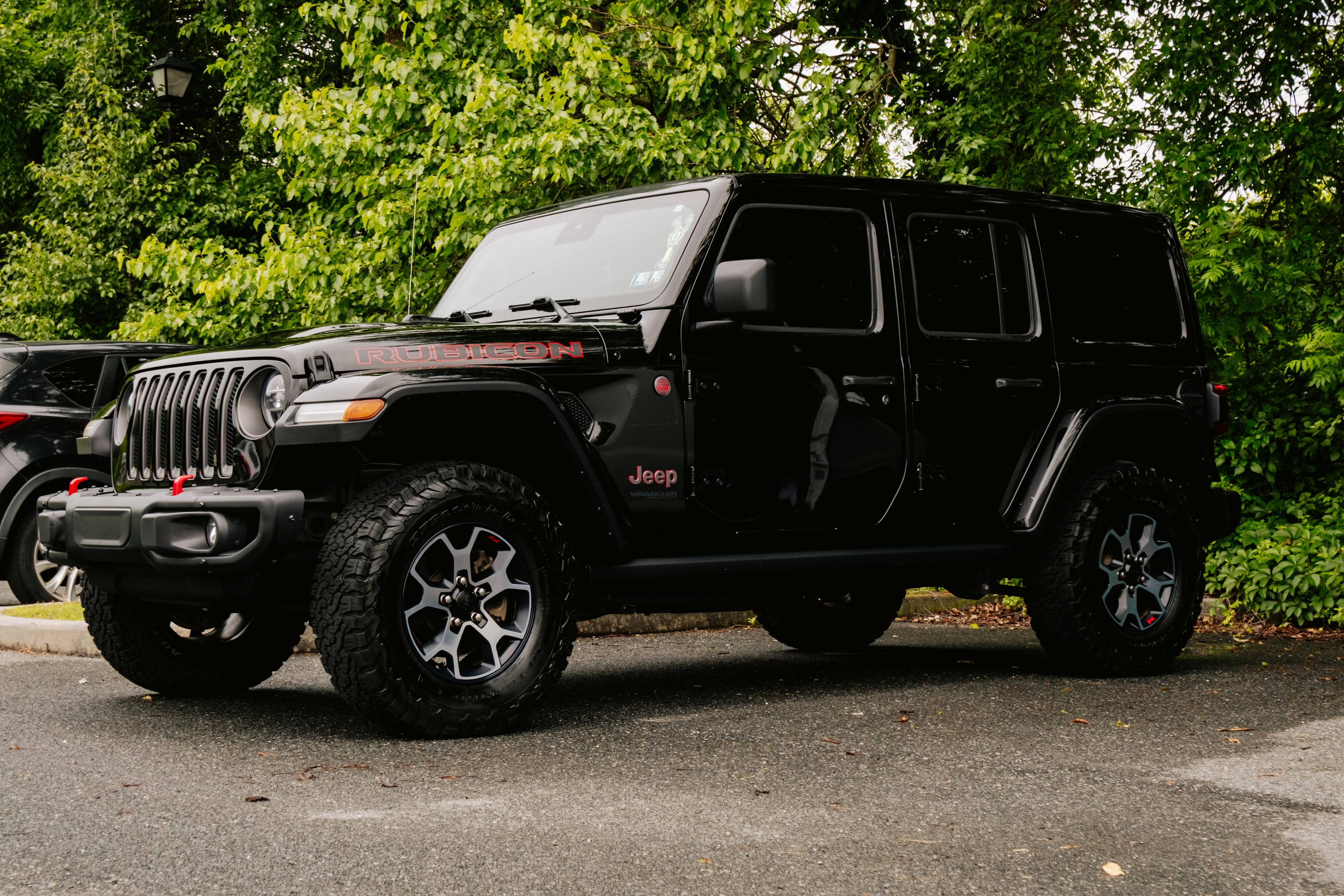 Black Jeep Rubicon after full detail at Dynamite Details studio in Delaware