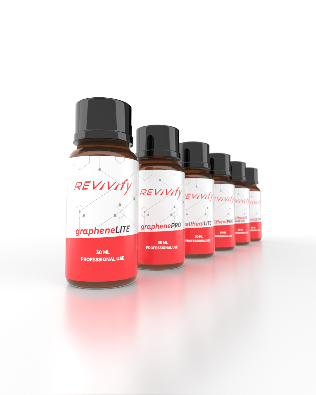 Four Revivify coating product tiers showing protection levels from sealant to full coating