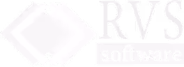 RVS Software company logo with overlapping diamond shapes.