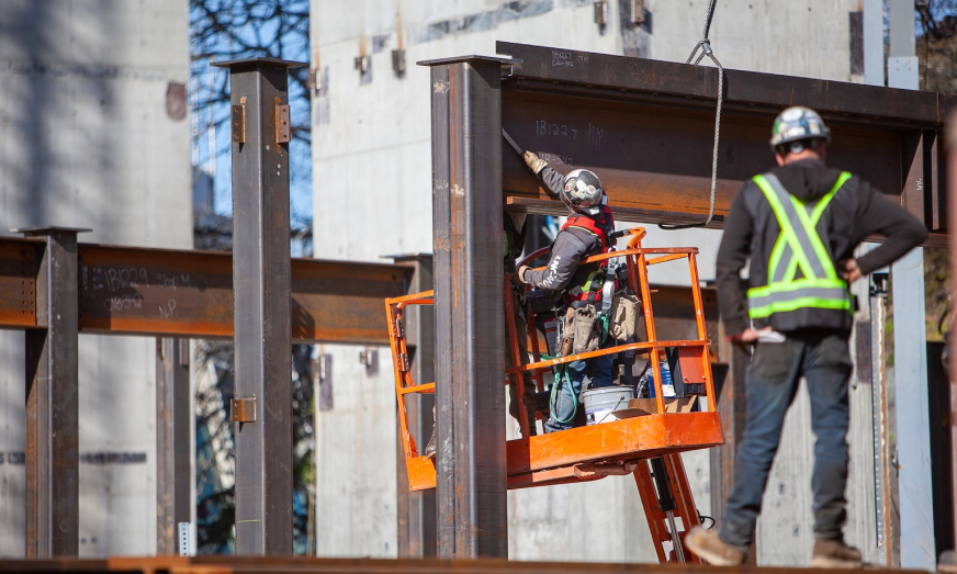 Detailed view of office building construction blog article