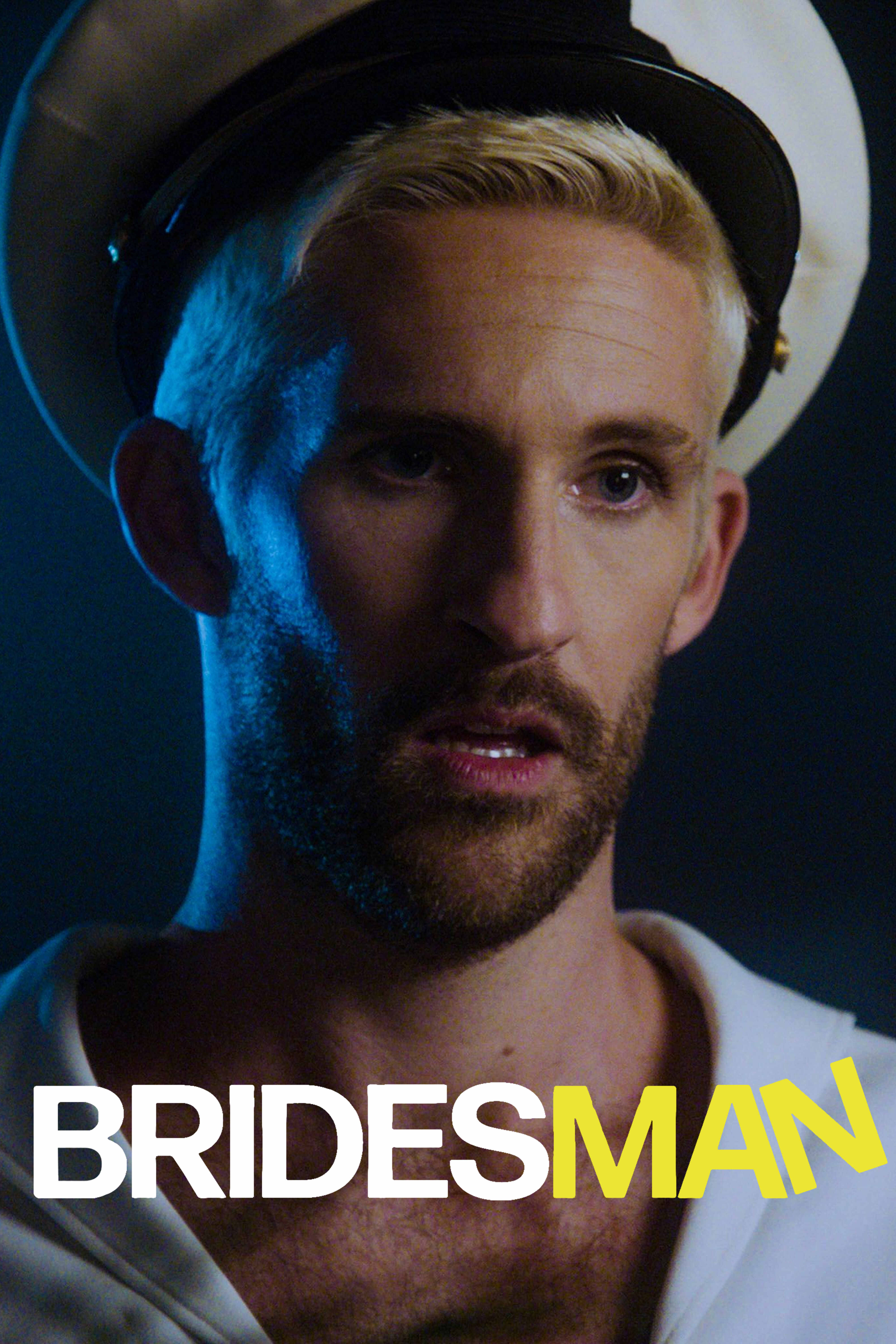 Bridesman movie poster featuring a blond bearded man wearing a white sailor hat