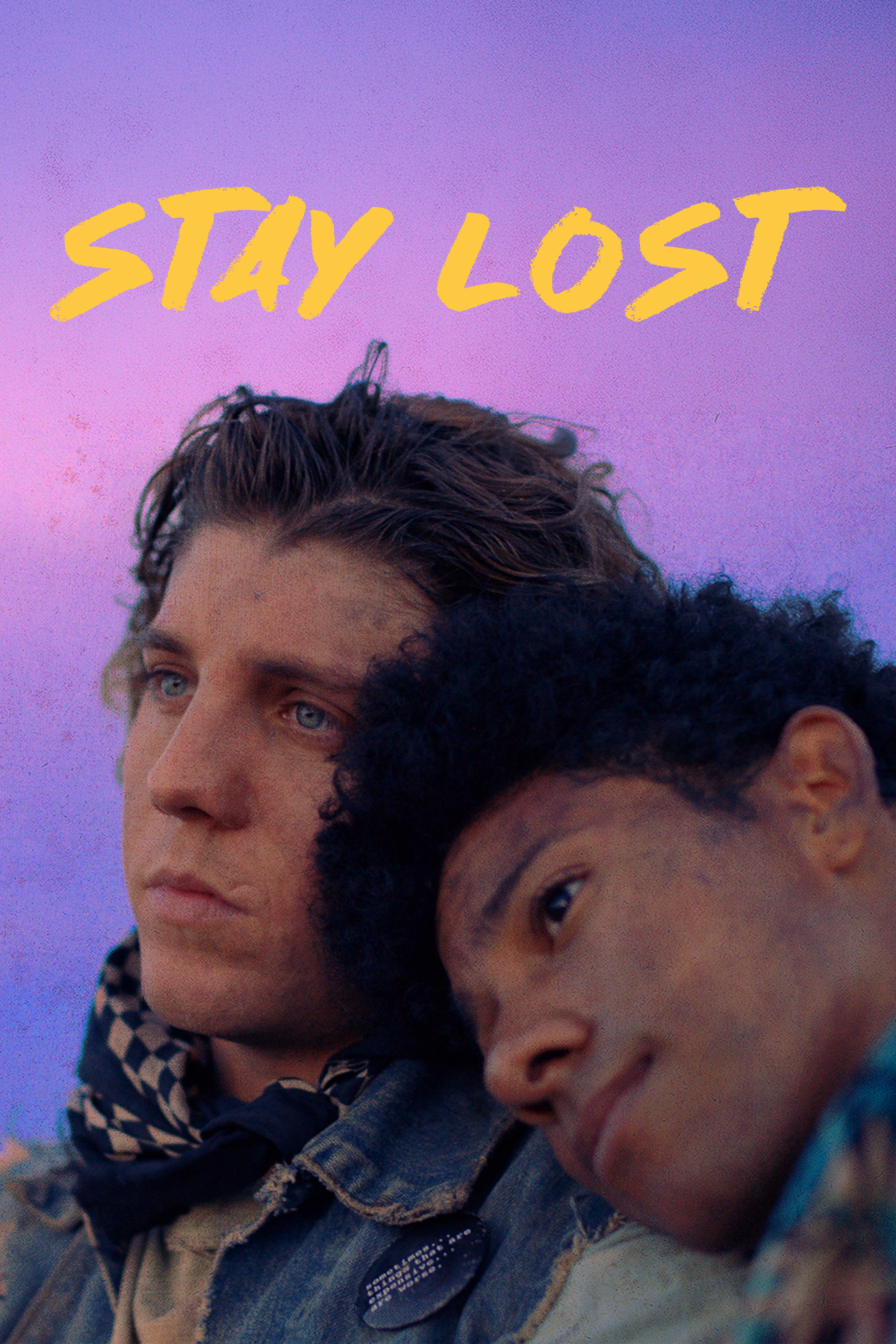 Stay Lost gay short film poster featuring two men embracing