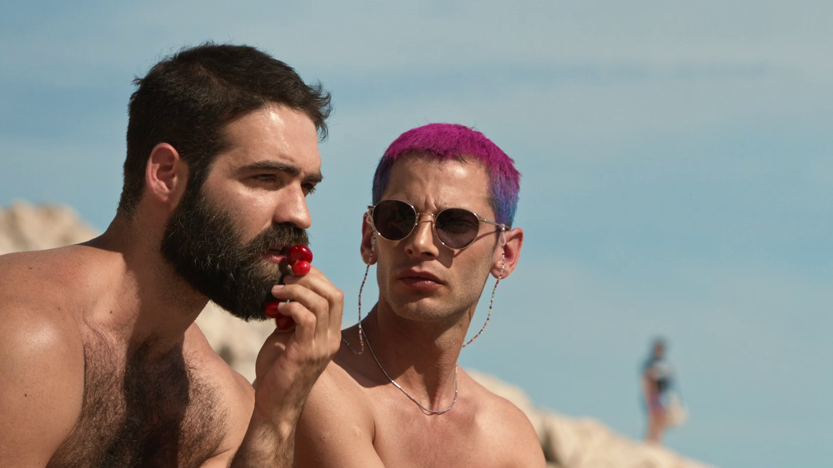 Demos and Nikitas together on the beach in The Summer With Carmen