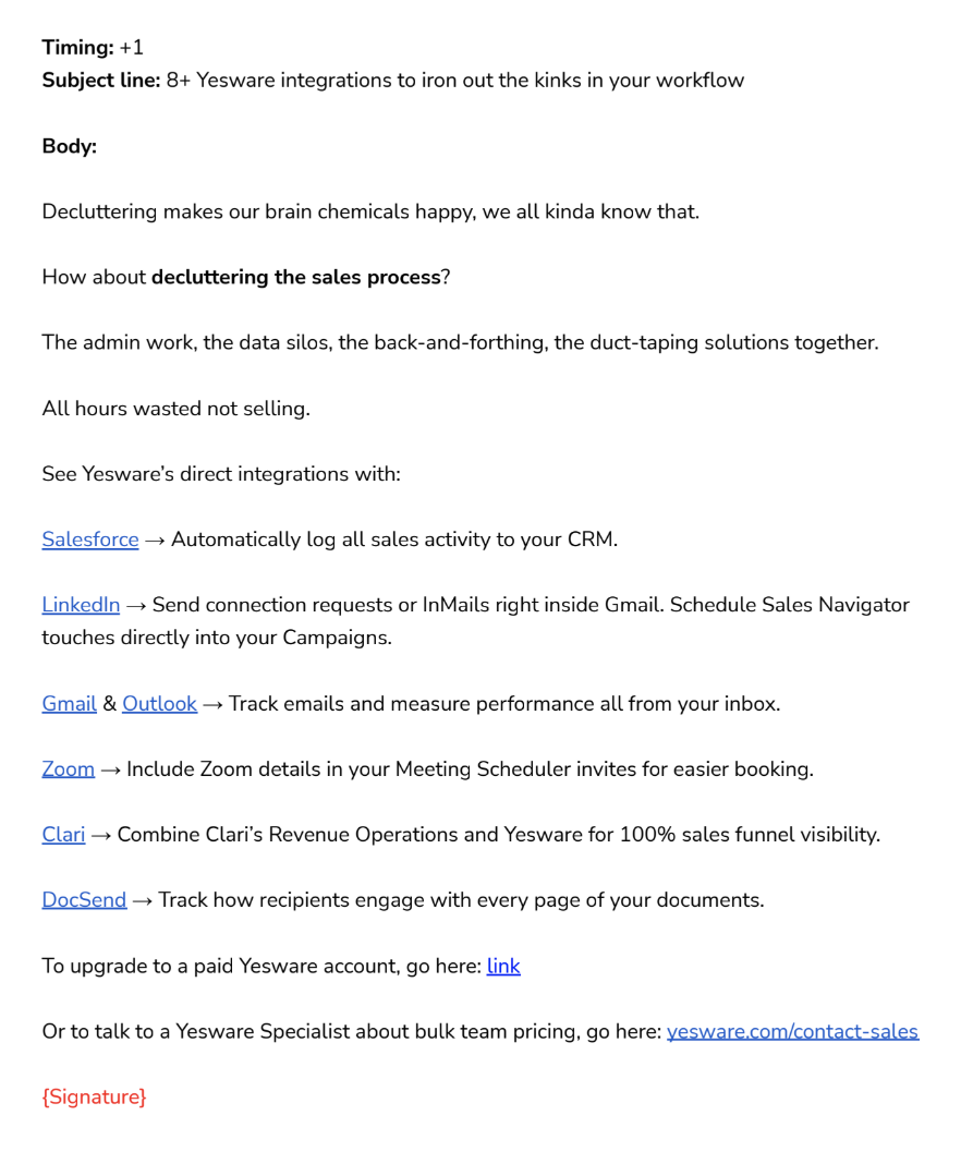 Lifecycle email sample three
