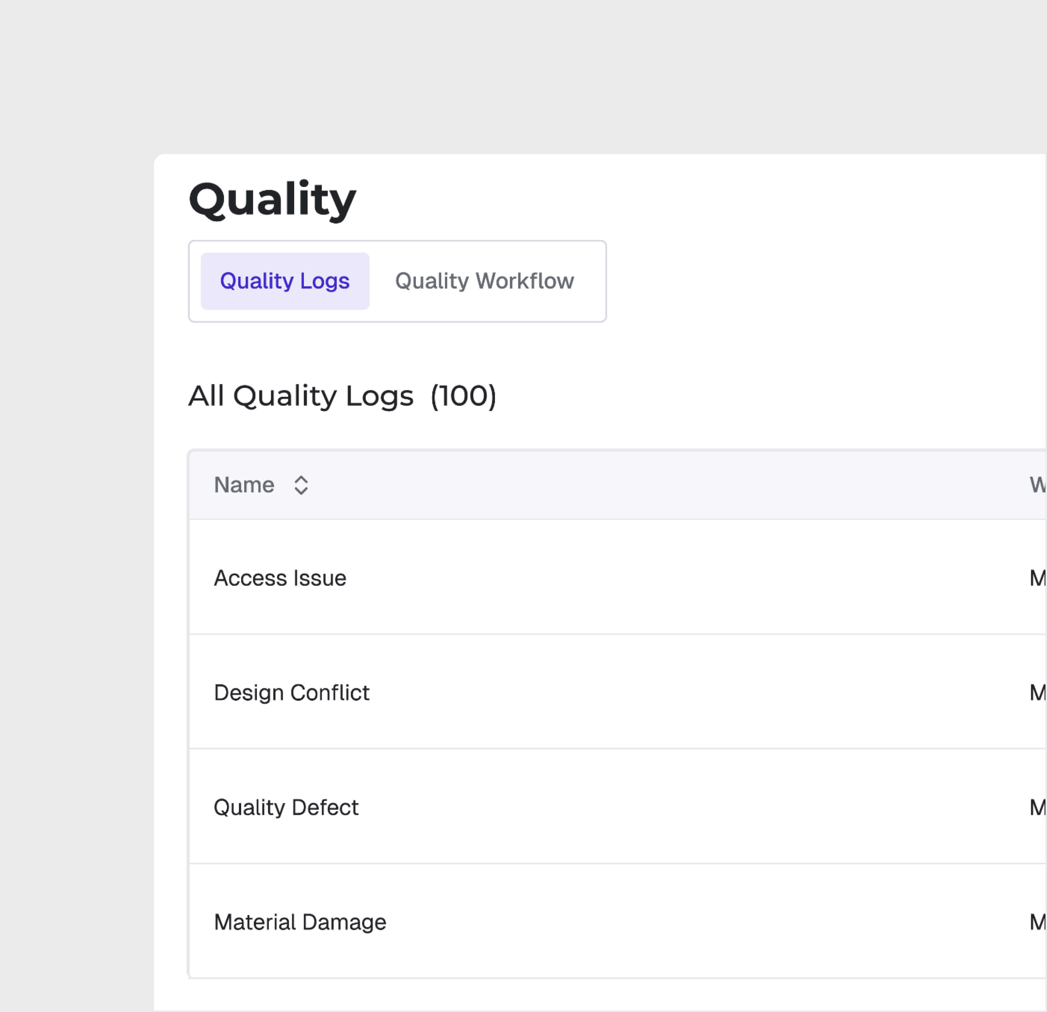 Quality Log Management