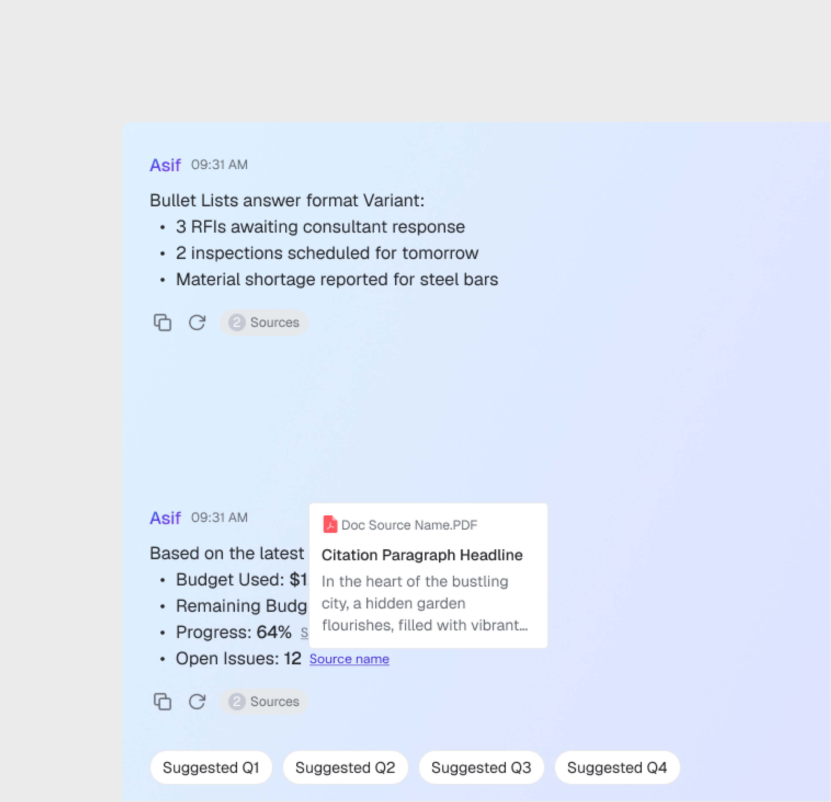 Source-Cited Responses
