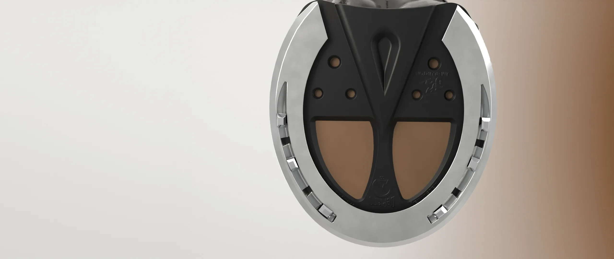 3D Deplano Fusion Pad with its leather sole, fitted on a hoof, seen from below