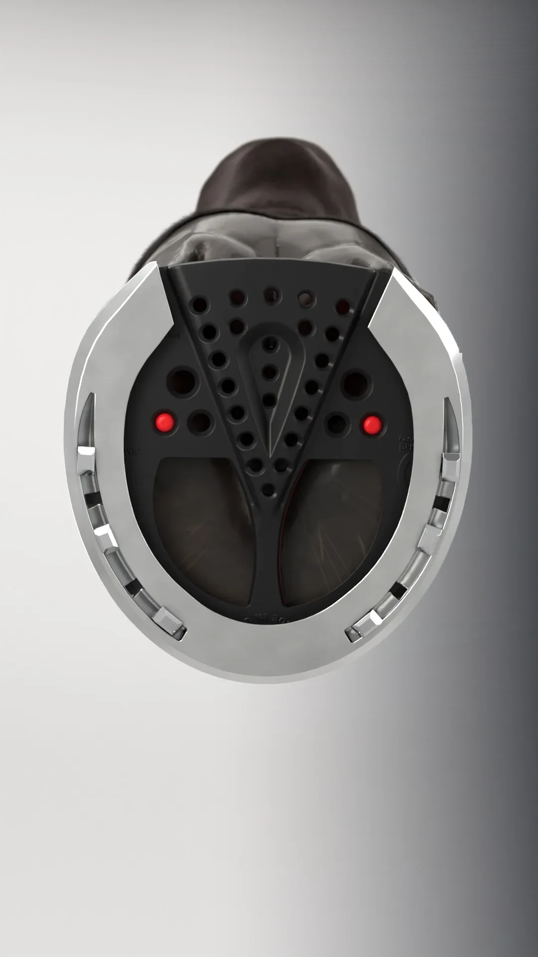 3D Universal Half Mesh Pad with a spiral insert, fitted on a hoof, seen from below