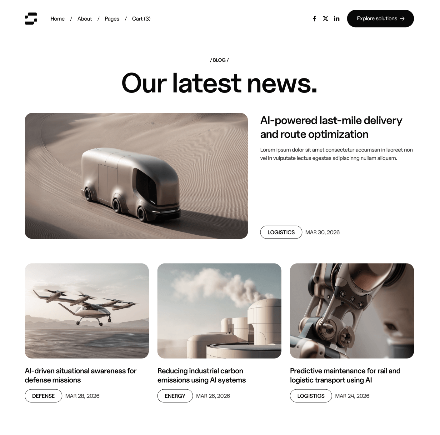 Neuralflow - Blog V1 Main Page - AI Solutions Webflow Template | BRIX Template
