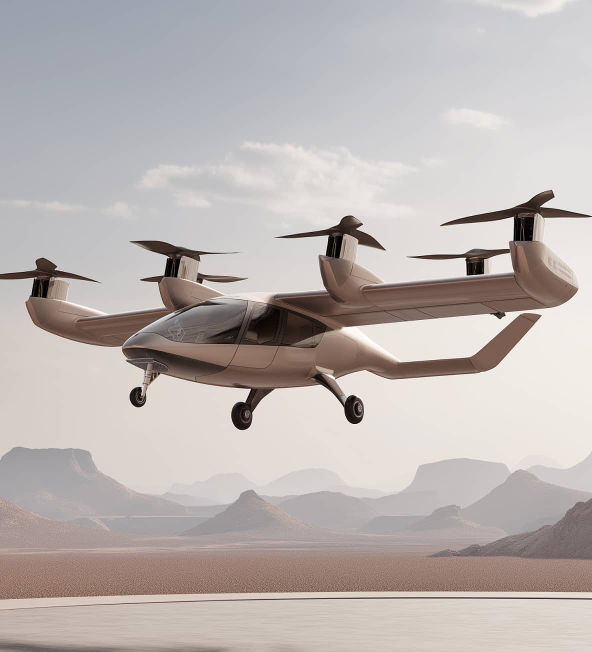 Air Taxi In Desert - Neuralflow Webflow Template | BRIX Template