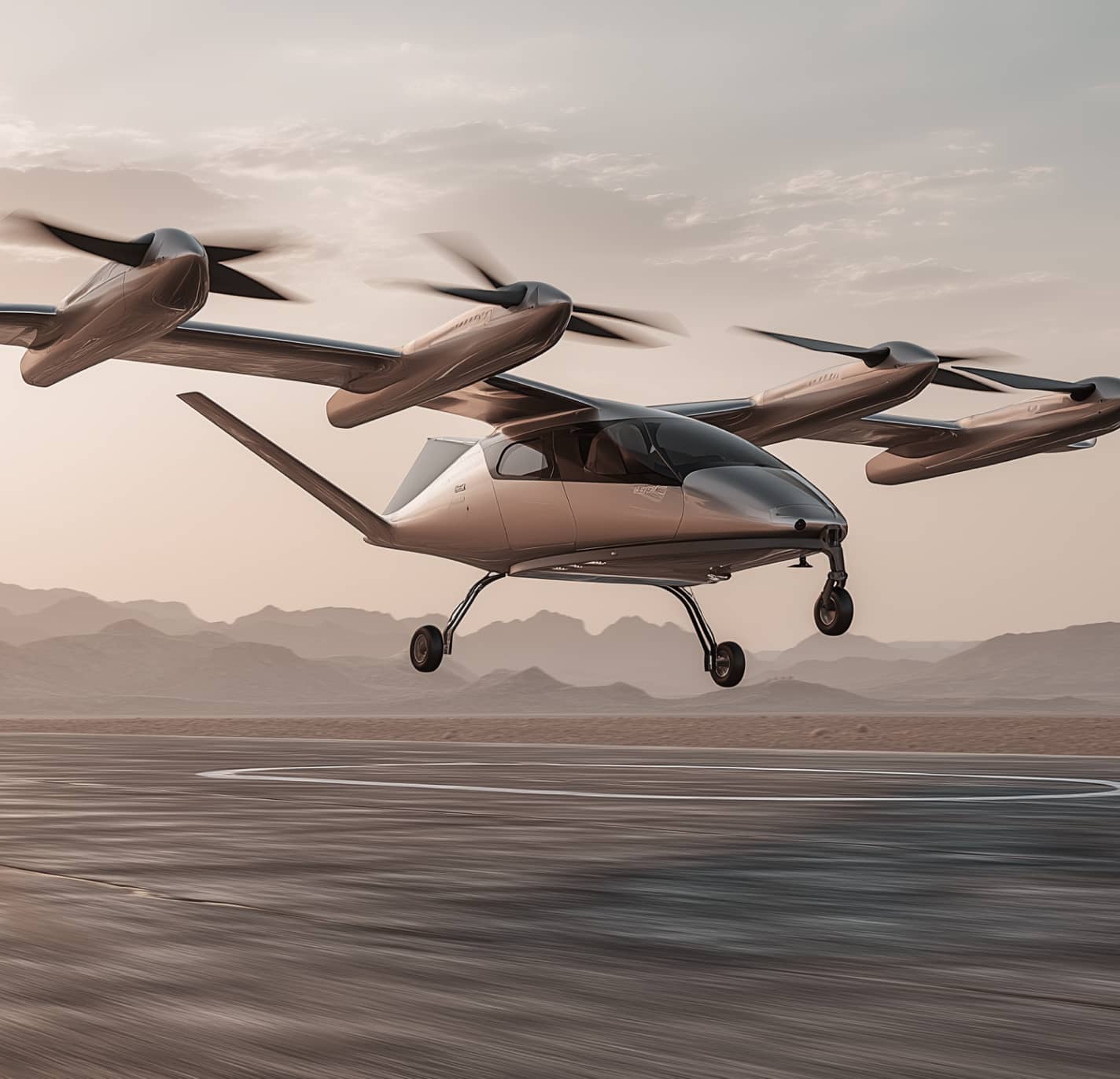 Evtol Aircraft Taking Off - Neuralflow Webflow Template | BRIX Template