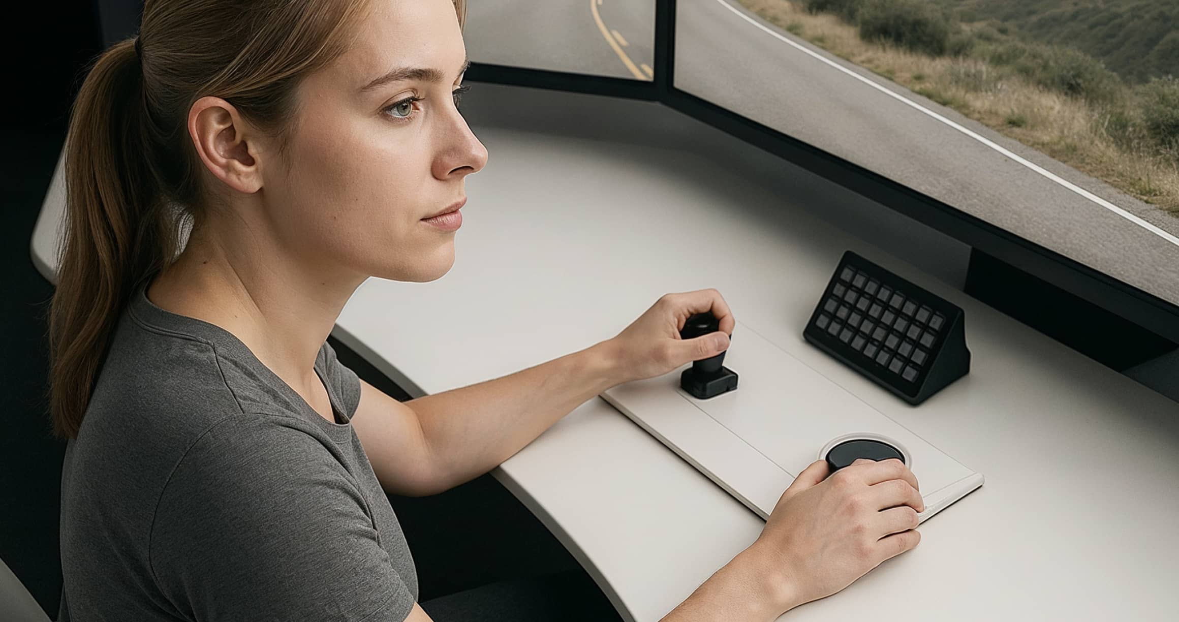 Woman Piloting Remotely - Neuralflow Webflow Template | BRIX Template