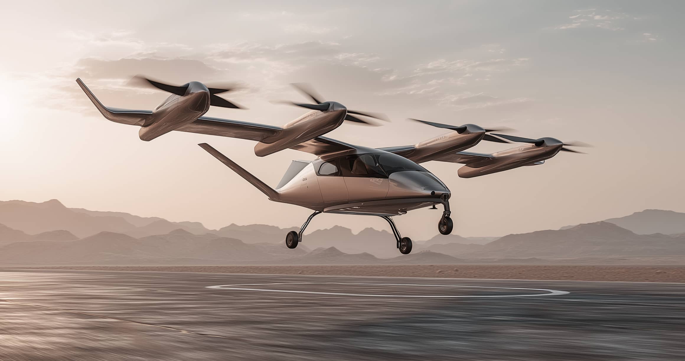 Air Taxi Taking Off - Neuralflow Webflow Template | BRIX Template