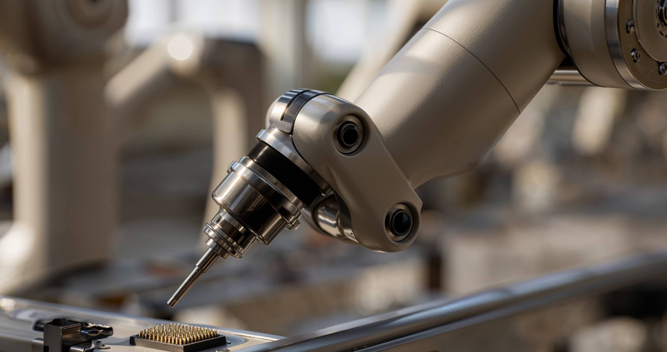 Robotic Arm Assembling Chip - Neuralflow Webflow Template | BRIX Template