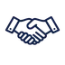 Icon of two hands shaking representing a handshake.