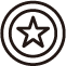 Circle with a star inside and a surrounding circular border.