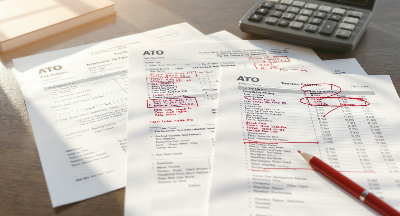 Australian tax return forms with negative gearing calculations, mortgage statement, and - Somerstone Property Group