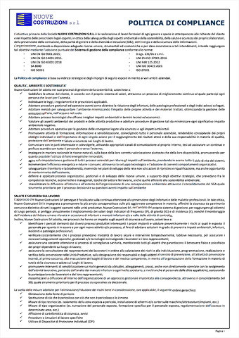 Politica di compliance