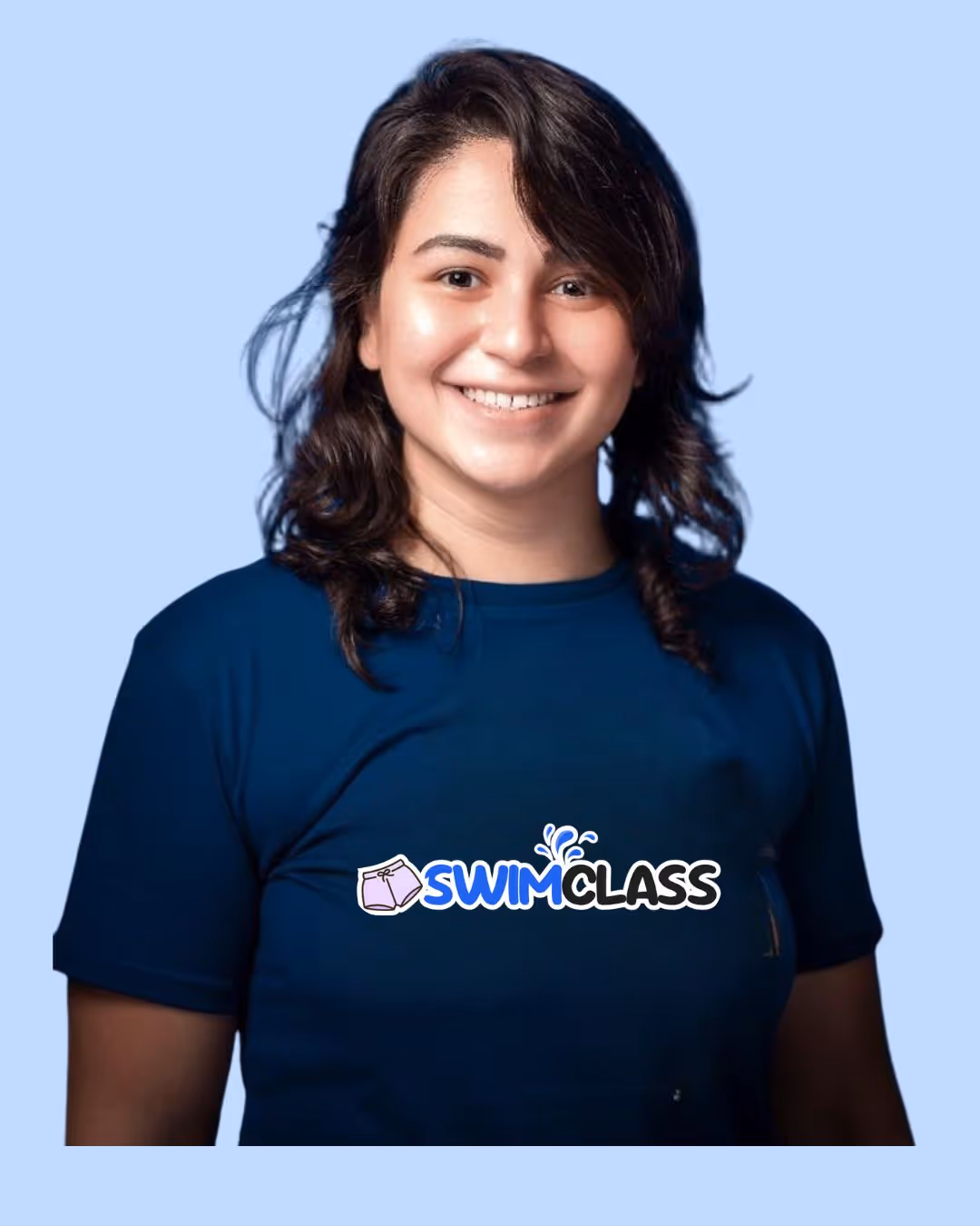 Happy Coach Oni keeping children safe and comfortable during swimming lessons at Swim Class Singapore