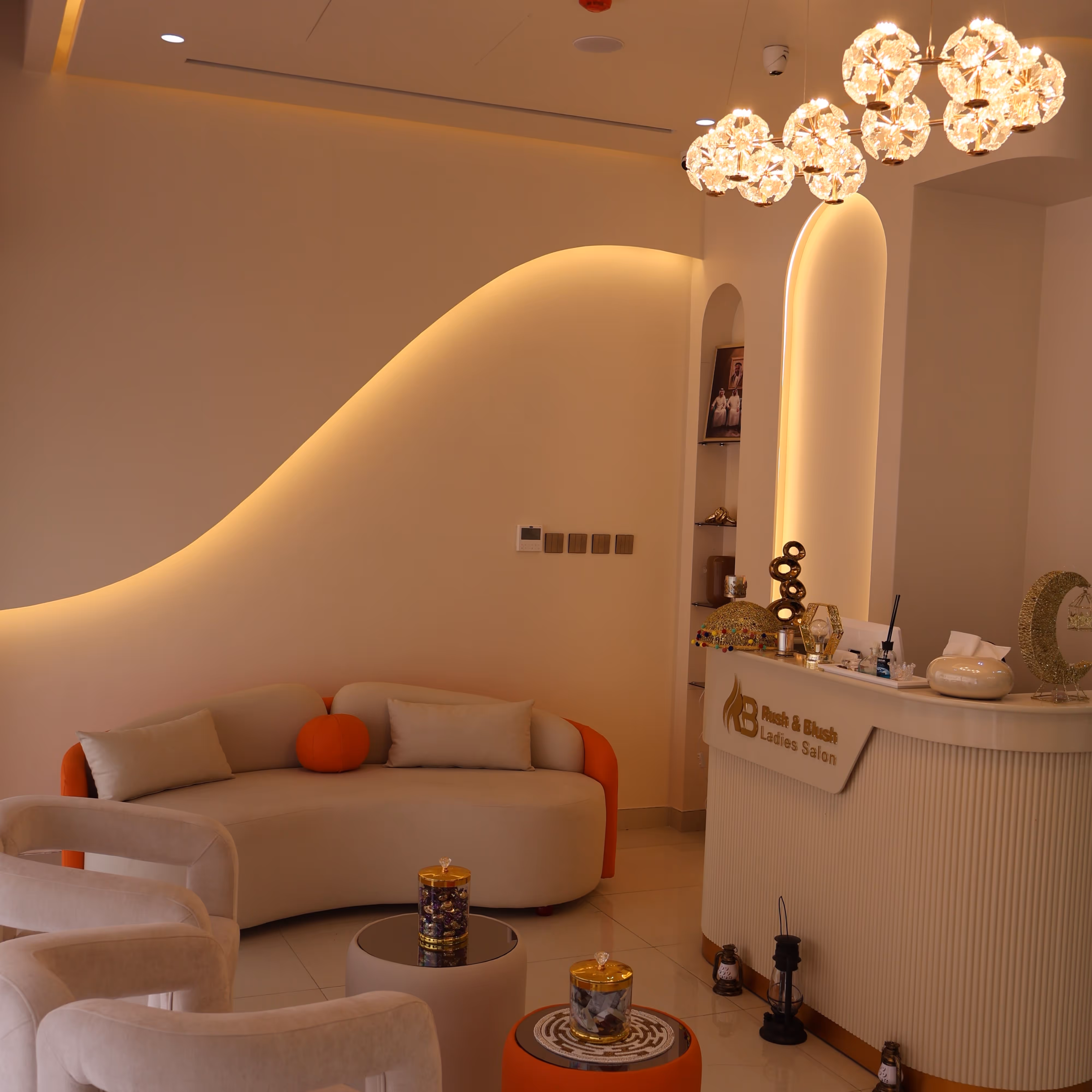 warm ambient salon reception