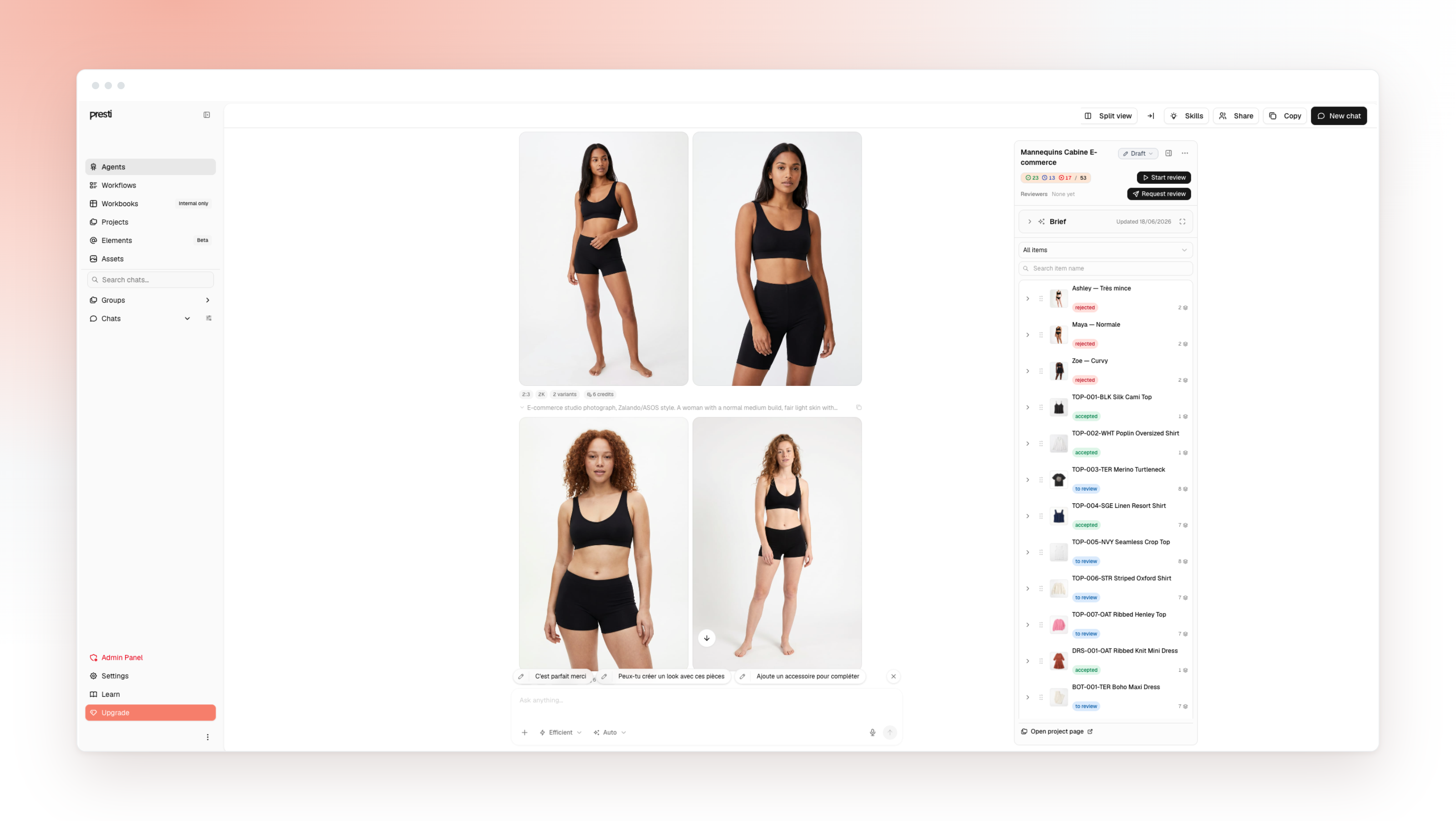 Presti tool dashboard