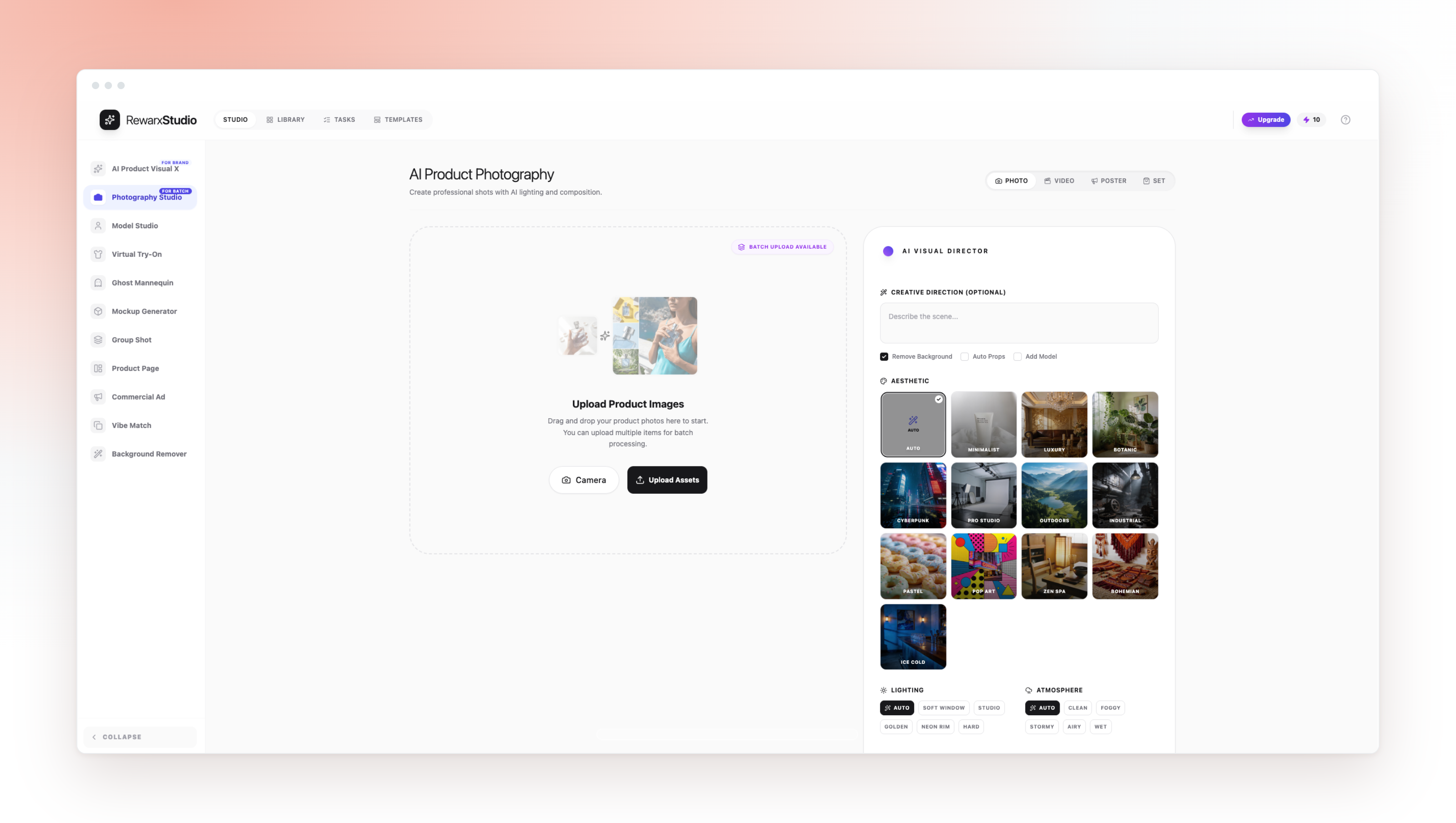 Rewarx Studio tool dashboard