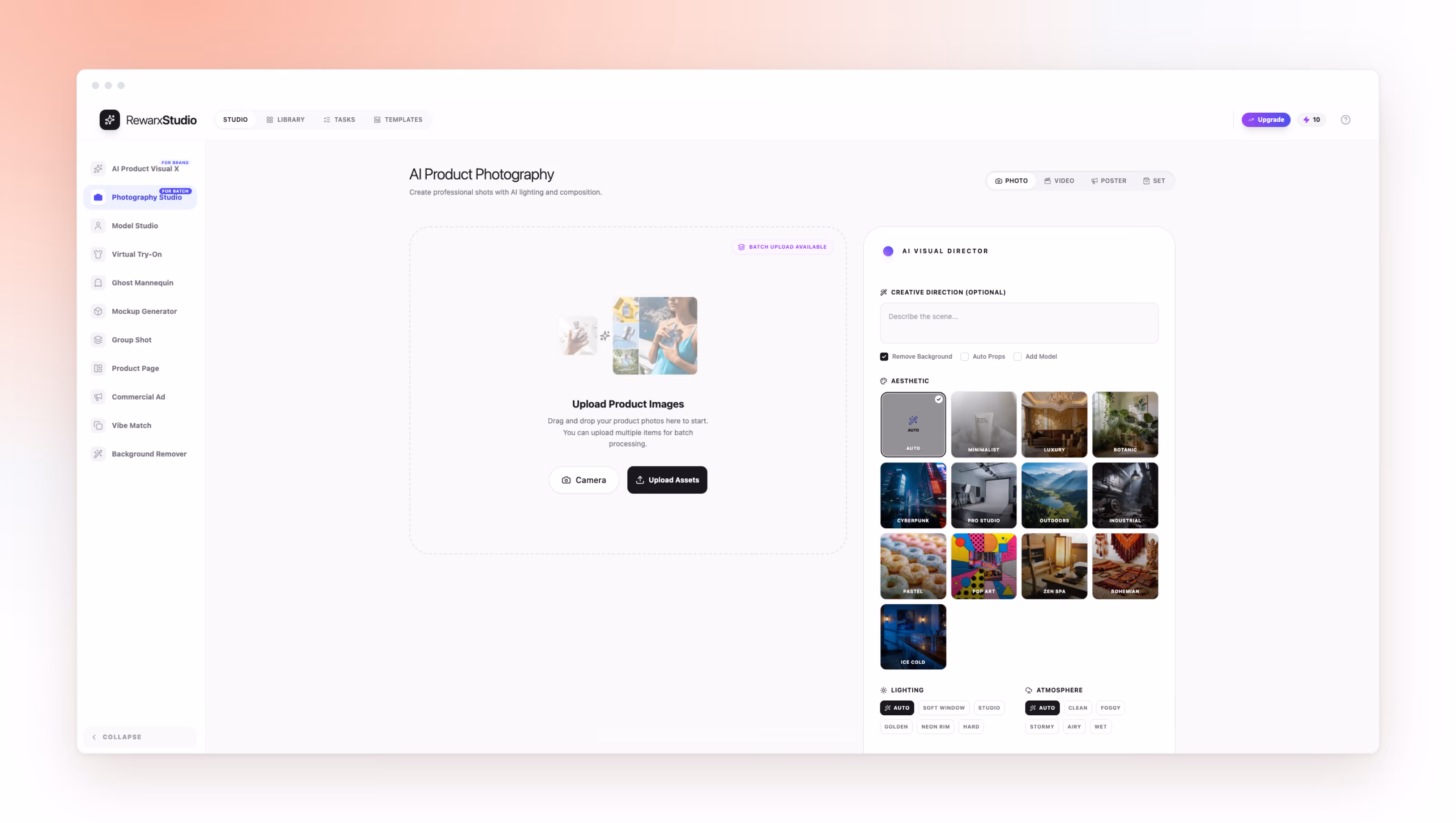 Rewarx Studio tool dashboard