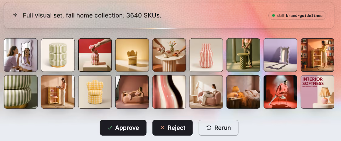 Presti app interface generating product visuals