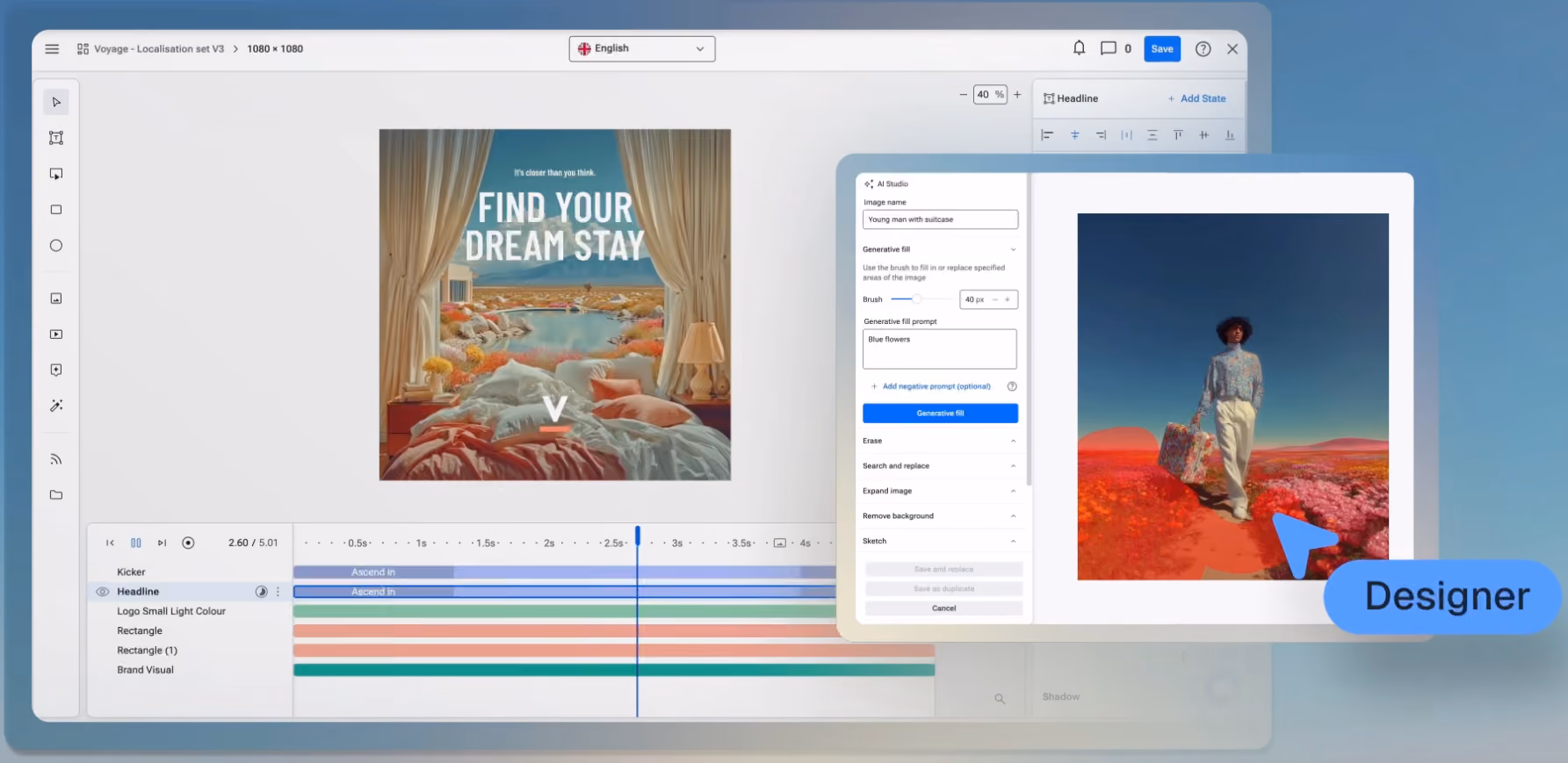 Bannerflow creative studio interface