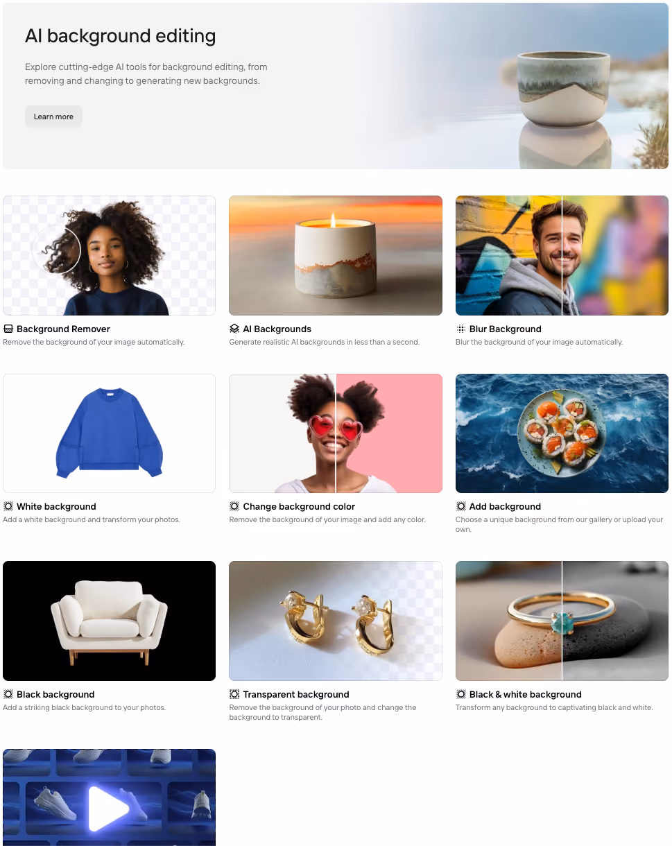 Photoroom app interface with e-commerce modes