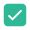 Green square checkbox with a white checkmark inside.