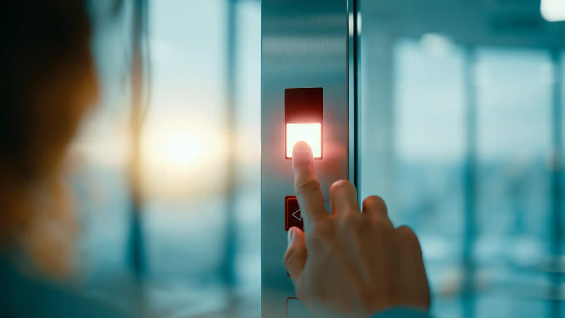 elevator button lit up
