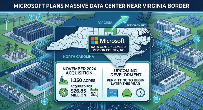 Microsoft to Begin Permitting for North Carolina Data Center