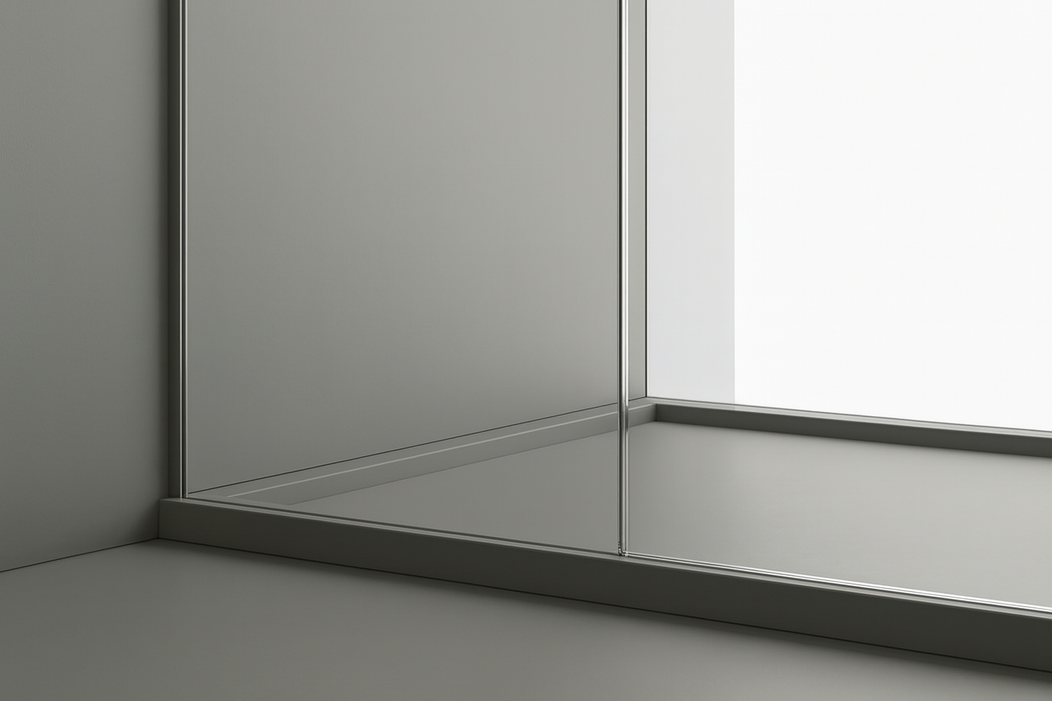 Homeowner in a remodeled bathroom