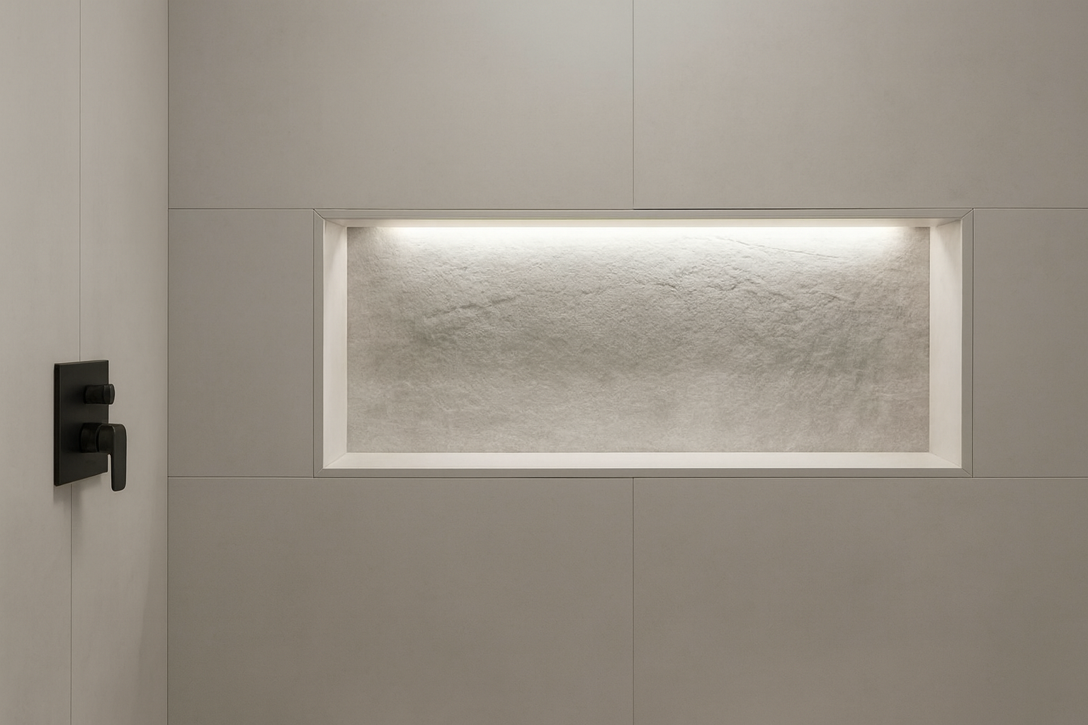 Interior view of a newly remodeled bathroom