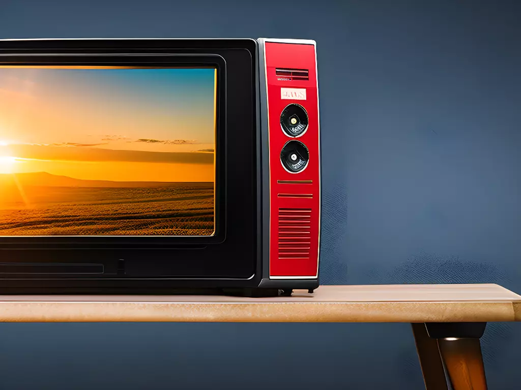 Retransmisión de vídeo OTT en alta resolución en un televisor rojo de los años 70