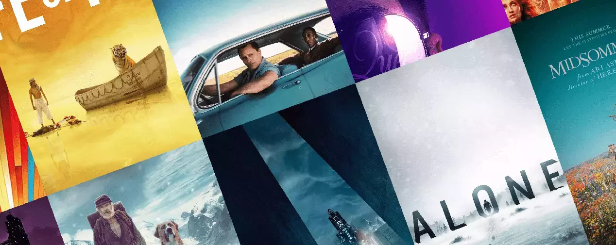 Imagen que muestra un collage de carteles de cine.