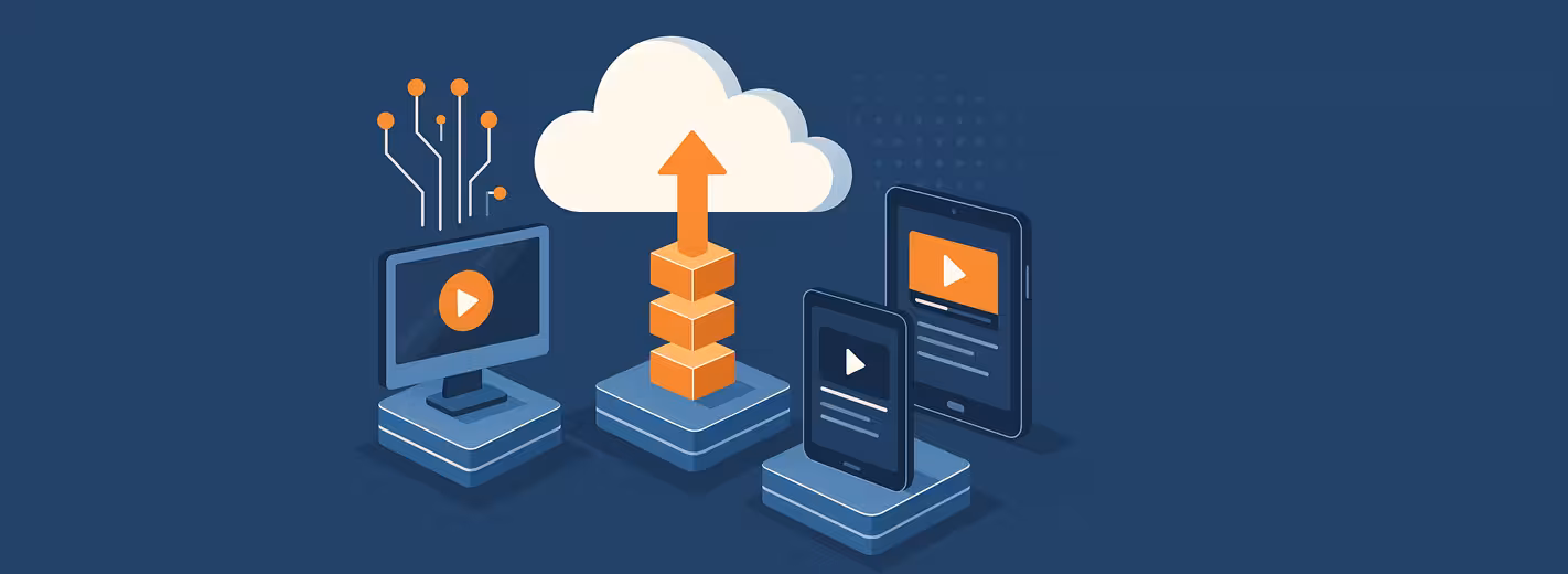 Imagen que muestra una plataforma en la nube que ofrece soluciones de plataforma como servicio (PaaS) para la entrega de contenido de forma exagerada (OTT).