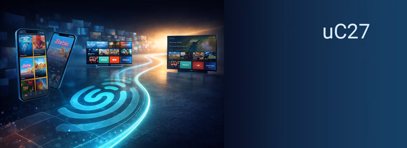 Image of smart TV next to a phone, showcasing the uC27 release for attracting first-time visitors.