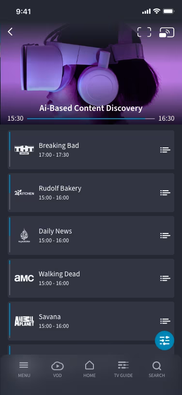A screenshot of the tv app on a phone.