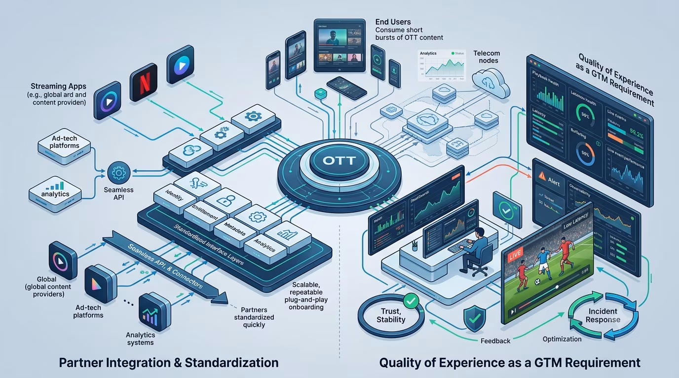 Cloud-based OTT platform enables efficient management and monitoring of mobile OTT partnerships through standardized integration.
