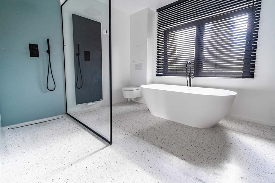 Sol + Douche à l’italienne + Rénovation d’un Granito ancien