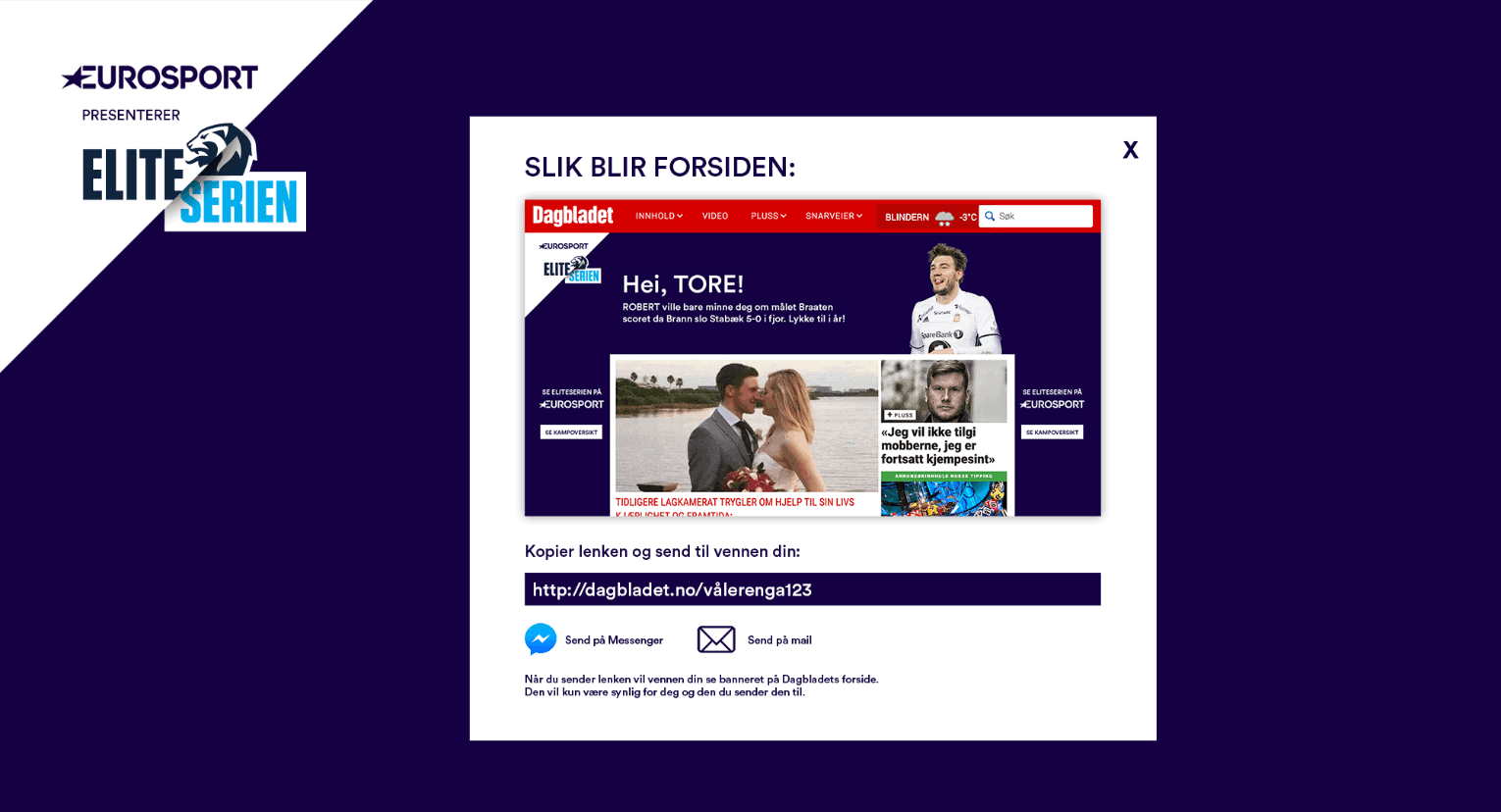 Forhåndsvisning av bannerløsningen på kampanjesiden