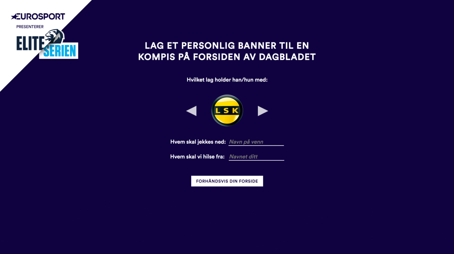 Kampanjesiden for Jekk ned en supporter