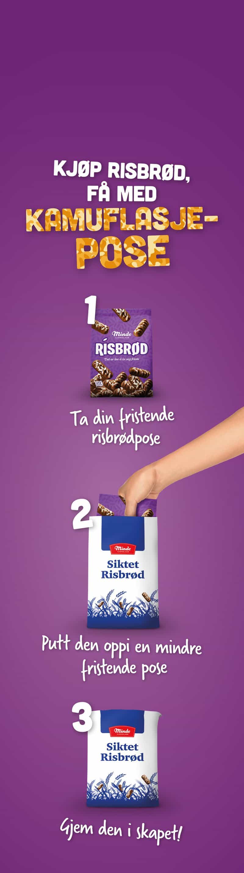 Minde kamuflasjepose – plakat i butikk