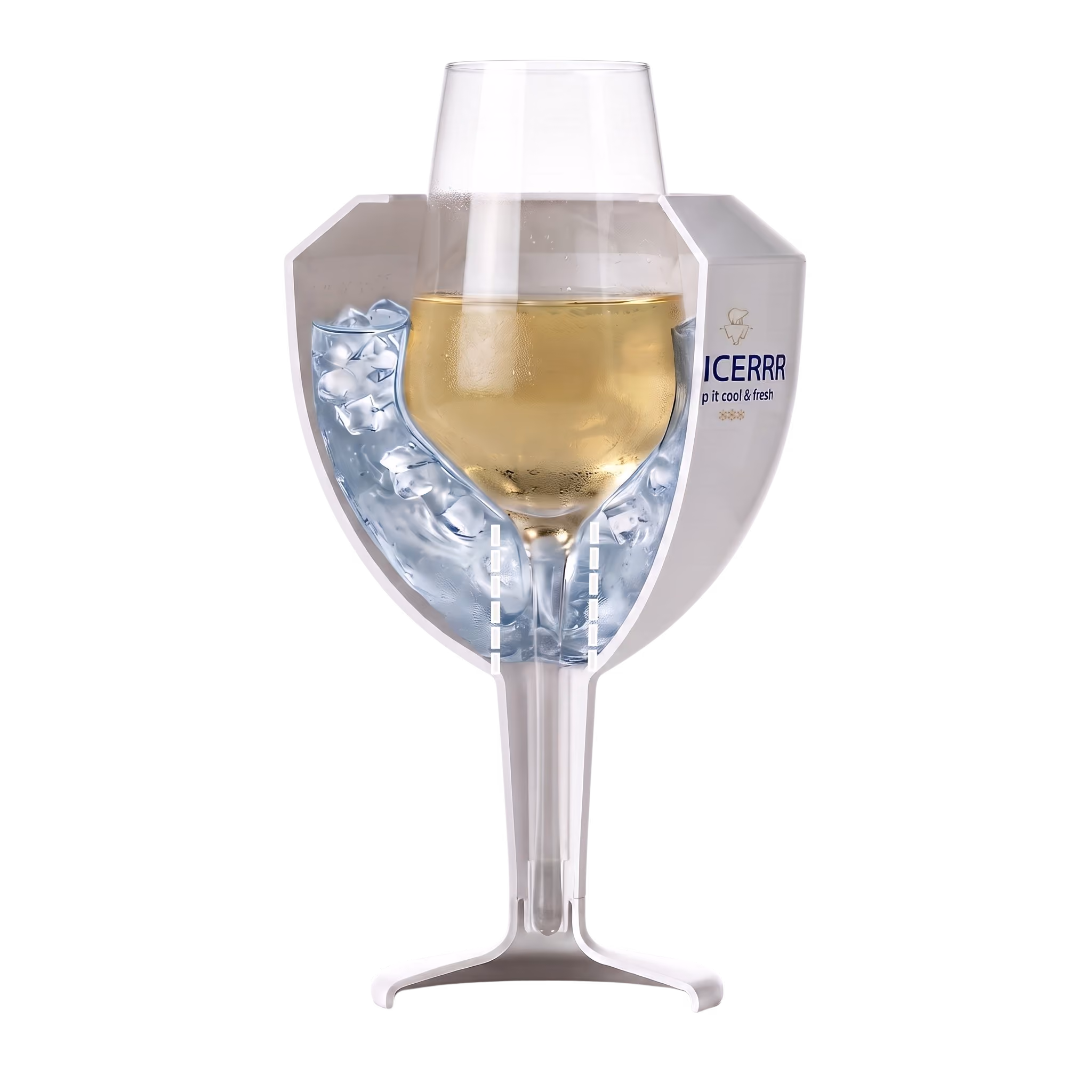 Cut Through version of a GLICERRR wineglass cooler